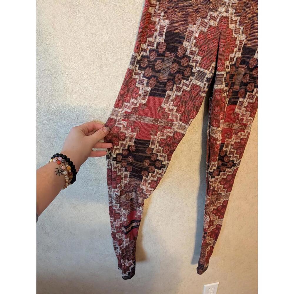 FREE PEOPLE red brown Byzantine pattern sweater leggings sz S - Picture 6 of 8